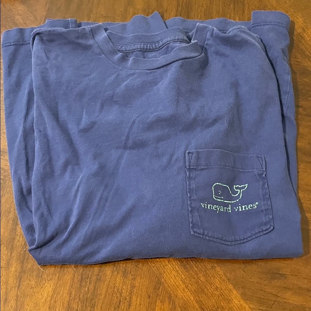 Vineyard Vines Navy Tee with Pocket Logo
